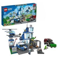 City Police 60316 Stazione di Polizia, con Camion della Spazzatura ed Elicottero Giocattolo, Giochi per Bambini, Giochi di costruzione