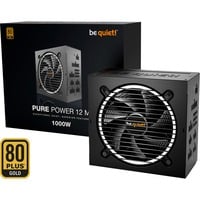 be quiet! Pure Power 12 M alimentatore per computer 1000 W 20+4 pin ATX ATX Nero, Alimentatore PC Nero, 1000 W, 100 - 240 V, 1050 W, 50 - 60 Hz, 12 / 6 A, Attivo