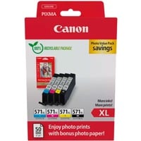 Canon 0332C006 cartuccia d'inchiostro 4 pz Originale Resa elevata (XL) Nero, Ciano, Magenta, Giallo Resa elevata (XL), Nero, Ciano, Magenta, Giallo, 4 pz, Confezione di qualità per foto