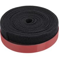 Digitus Hook and loop cable management system, mushroom fastener 2.5m, hook and loop tape 5m, Fascette ferma-cavo Nero, mushroom fastener 2.5m, hook and loop tape 5m, Poliammide, Nero, Rosso, 160 °C, 25 mm, 5 m, 1 pz