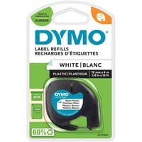 Dymo LetraTag etichette originali in plastica | rotolo da 12 mm x 4 m | stampa nera su bianco | LT etichette autoadesive per etichettatrice LetraTag | 1 pezzo, Nastro di scrittura Poliestere, Belgio, 4 m, 1 pz, 22 mm, 96 mm