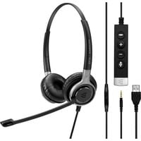 EPOS | Sennheiser | SENNHEISER IMPACT SC 665 USB Auricolare Cablato A Padiglione Musica e Chiamate USB tipo A Nero, Argento, Headset Nero, Cablato, Musica e Chiamate, 50 - 18000 Hz, 95 g, Auricolare, Nero, Argento