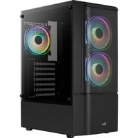 Aerocool Quantum Mesh-G-BK-v3, Chassis Tower Nero/grigio, Midi Tower, PC, Nero, ATX, micro ATX, Mini-ITX, Acrilonitrile butadiene stirene (ABS), SPCC, Acciaio, Gaming