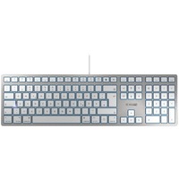 CHERRY KC 6000C FOR MAC tastiera Universale USB QWERTZ Tedesco Argento argento/Bianco, Cablato, USB, Tasto con meccanismo a forbici, QWERTZ, Argento