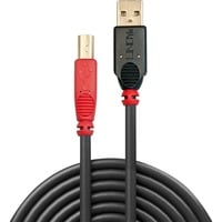 Lindy 42762 cavo USB USB 2.0 15 m USB A USB B 0,48 Gbit/s Nero, Rosso Nero, 15 m, USB A, USB B, USB 2.0, Maschio/Maschio, Nero, Rosso