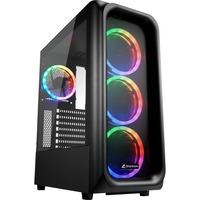Sharkoon TK5M RGB ATX Desktop Nero, Chassis Tower Nero, Desktop, PC, Nero, ATX, micro ATX, Mini-ITX, Metallo, Plastica, Vetro temperato, Multi