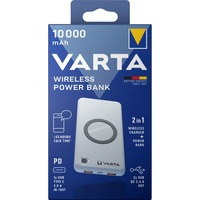 VARTA 57913 Polimeri di litio (LiPo) 10000 mAh Carica wireless Bianco, Powerbank bianco, 10000 mAh, Polimeri di litio (LiPo), Quick Charge 3.0, Carica wireless, 3,7 V, 18 W