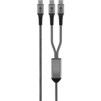 goobay Cavo USB 2.0, connettore USB-C > connettore USB-C Nero/grigio