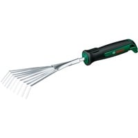 Bosch Scopa a ventaglio da giardino in acciaio inox, Rastrello a mano verde/Nero