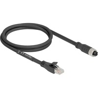DeLOCK Cavo M12 codificato X presa 8 pin > spina RJ-45, Cat.5e S/FTP Nero