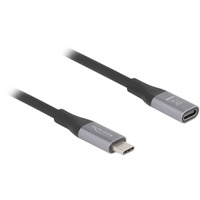 DeLOCK Cavo di prolunga USB4 Gen 3x2 40 Gbps, connettore USB-C > presa USB-C Nero/grigio