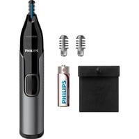 Philips 3000 series Nose trimmer series 3000 NT3650/16 Rifinitore per peli di naso, orecchie e sopracciglia, Tagliapeli Naso ed Orecchie grigio/Nero, orecchie e sopracciglia, Grigio, Acciaio inox, Batteria, Stilo AA, Alcalino