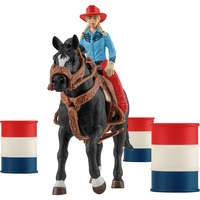 Schleich Farm World Cowgirl Barrel Racing Fun 3 anno/i, Multicolore