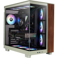 Thermaltake CA-11E-00MEWN-WS, Chassis Tower verde chiaro/legno