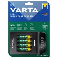 VARTA 57685 101 441 carica batterie AC, Caricabatterie Stilo AA, Mini Stilo AAA, 4 pz, Batterie incluse