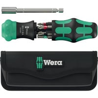 Wera Kraftform Kompakt 28 RA con borsa, Set di bit Nero/Verde