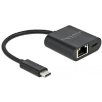 DeLOCK 66644 replicatore di porte e docking station per notebook Cablato USB 3.2 Gen 1 (3.1 Gen 1) Type-C Nero, Adattatore Nero, Cablato, USB 3.2 Gen 1 (3.1 Gen 1) Type-C, 60 W, 10,100,1000 Mbit/s, IEEE 802.3, IEEE 802.3ab, IEEE 802.3u, Nero