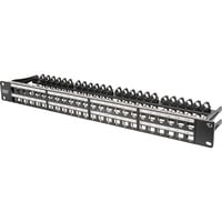 Digitus Pannello patch modulare ad alta densità, 48 porte, montaggio a rack, schermato, Patch Panel Nero
