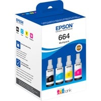 Epson 664 EcoTank 4-colour Multipack, Inchiostro Originale, Nero, Ciano, Magenta, Giallo, EcoTank L555 EcoTank L355 EcoTank ET-4500 EcoTank ET-2650 EcoTank ET-2600 EcoTank ET-2550 EcoTank..., 70 ml, 70 ml, Ad inchiostro