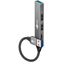 goobay Slim 4-Port USB-Hub, USB-A a USB-C/USB-A, USB 3.2 Gen 1, Hub USB grigio