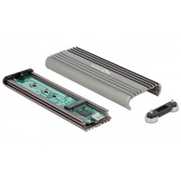 DeLOCK 42001 contenitore di unità di archiviazione Box esterno SSD Argento M.2, Disk enclosure Box esterno SSD, M.2, M.2, 20 Gbit/s, Collegamento del dispositivo USB, Argento