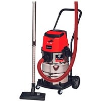 EINHELL Professional TP-VC 36/30 S Auto - Solo, 36Volt (2x18V), Aspira bagnato / asciutto rosso/in acciaio inox