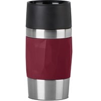 Emsa Travel Mug Compact 300 ml Rosso, Acciaio inox, Tazza termica Vino rosso/in acciaio inox, Rosso, Acciaio inox, Silicone, Acciaio inox, Polipropilene (PP), Caffè, Tè, 300 ml, 7,2 cm