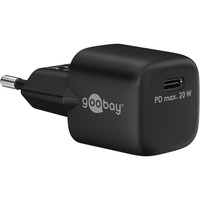 goobay Caricatore rapido USB-C Nano, PD, GaN, 20 Watt, Caricabatterie Nero