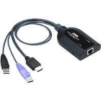 ATEN Adattatore KVM per Virtual media USB HDMI (supporto per lettore Smart Card e disassemblatore audio) Nero, USB, USB, HDMI, Nero, Metallico, Porpora, RJ-45, 1 x RJ-45
