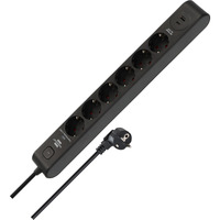 Brennenstuhl Multipresa 6 vie con 1x USB-C, 1x USB-A, Ciabatta Nero/antracite