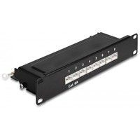 DeLOCK 66872 pezzo di pannello 1U, Patch Panel Nero, Cat6a, Nero, Metallo, 1U, 254 mm, 100 mm
