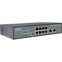 Digitus 8 Port Fast Ethernet PoE Switch, 19 Inch, Unmanaged, 2 Uplinks, Interruttore Nero, 19 Inch, Unmanaged, 2 Uplinks, Non gestito, Fast Ethernet (10/100), Full duplex, Supporto Power over Ethernet (PoE), Montaggio rack