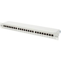 Digitus Pannello Patch Classe E, CAT 6, Patch Panel grigio chiaro, CAT 6, RJ-45, Cat6, Grigio, Montaggio a rack, 1U, LSA, Vendita al dettaglio