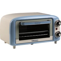 Ariete 3919 Forno Elettrico Vintage, 800W, Capacità 10L, Doppio vetro, Retrò, Celeste, Mini forno bianco/Blu chiaro, 800W, Capacità 10L, Doppio vetro, Retrò, Celeste, 10 L, Azzurro, Libera installazione, Manopola, 90 - 230 °C, Azzurro