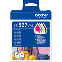 Brother Cartuccia d'inchiostro Valuepack LC-527VAL Nero, Ciano, Magenta, Giallo, Inchiostro a base di pigmento, Inchiostro a base di pigmento, 4 pz, 1300 pagine, Value pack