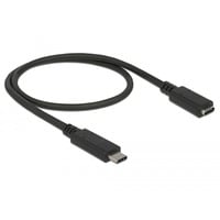 DeLOCK 85532 cavo USB 0,5 m USB 3.2 Gen 1 (3.1 Gen 1) USB C Nero, Cavo di prolunga Nero, 0,5 m, USB C, USB C, USB 3.2 Gen 1 (3.1 Gen 1), Nero