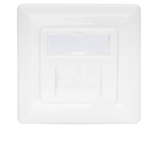Digitus Presa dati CAT.6A, da incasso, schermata, 2x RJ-45 LSA, Scatola di giunzione bianco