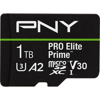 PNY Pro Elite Prime microSD 1 TB, Scheda di memoria Nero/Verde