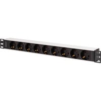 Digitus Multipresa 19" PDU con profilo in alluminio, 9 vie, Ciabatta Nero/alluminio