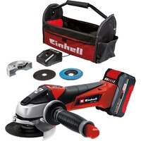 EINHELL Power X-Change Smerigliatrice Angolare a Batteria TC-AG 18/115 Li Kit, 18Volt rosso/Nero