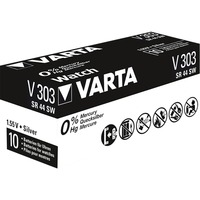 VARTA -V303 Batterie per uso domestico, Batteria argento, Batteria monouso, 4SR44, Ossido d'argento (S), 1,55 V, 160 mAh, Hg (mercurio)