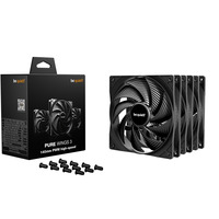 be quiet! Pure Wings 3 140 mm PWM high-speed Triple Pack Case per computer Ventilatore 14 cm Nero 3 pz, Ventola Nero, Ventilatore, 14 cm, 1800 Giri/min, 122,6 m³/h, Nero