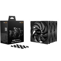 be quiet! Pure Wings 3 140mm | PWM high-speed Triple Pack Case per computer Ventilatore 14 cm Nero 3 pz, Ventola Nero, Ventilatore, 14 cm, 1800 Giri/min, 122,6 m³/h, Nero