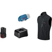 Bosch GHV 12+18V XA M PROFESSIONAL, Abbigliamento da lavoro Nero, Maschio, Adulto, 1 tasche, Allacciatura a zip, Poliestere, Spandex, Nero
