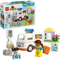 DUPLO 10447 Ambulanza e Autista, Giocattolo Educativo per Bambini 2+, Giochi Didattici di Sviluppo Abilità Socio-Emotive, Giochi di costruzione