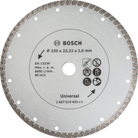 Bosch 2607019483 Disco per tagliare, Lama Disco per tagliare, Mattone, Cemento, Granito, Pietra naturale, 23 cm, Bosch, 2,22 cm, 2,6 mm
