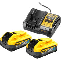 DEWALT Kit di avvio batteria Powerstack DCB1104H2, incl. 2x batteria 18 volt, set giallo/Nero