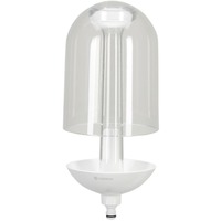 GARDENA ClickUp! mangiatoia per uccello Trasparente, Bianco Acrilico, Contenitore Trasparente, Bianco, Acrilico, 152 mm, 152 mm, 350 mm