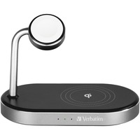 Verbatim WCS-02 Universale Nero USB Carica wireless Ricarica rapida Interno, Stazione di ricarica Nero/alluminio, Interno, USB, Carica wireless, 1,5 m, Nero