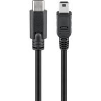 goobay 67989 cavo USB 0,5 m USB 2.0 Mini-USB B USB C Nero Nero, 0,5 m, Mini-USB B, USB C, USB 2.0, Maschio/Maschio, Nero